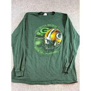 VINTAGE Y2K NFL Green Bay Packers Shirt Mens XL Green Playoffs Long Sleeve Tee